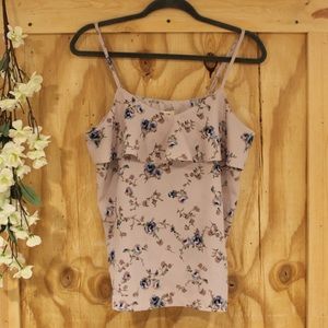 Purple floral tank top